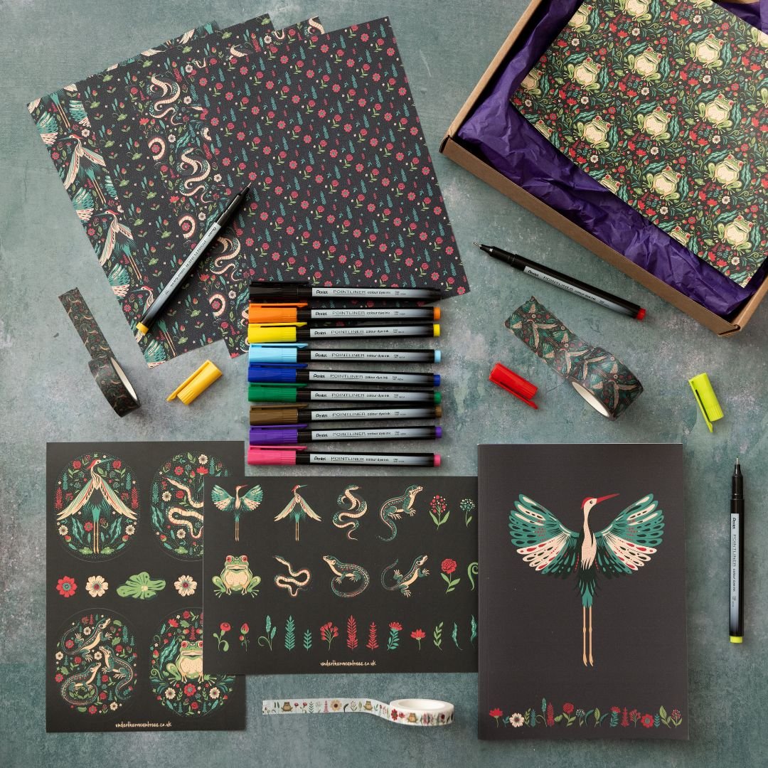 Dark Bloom After Dark Stationery Box Contents