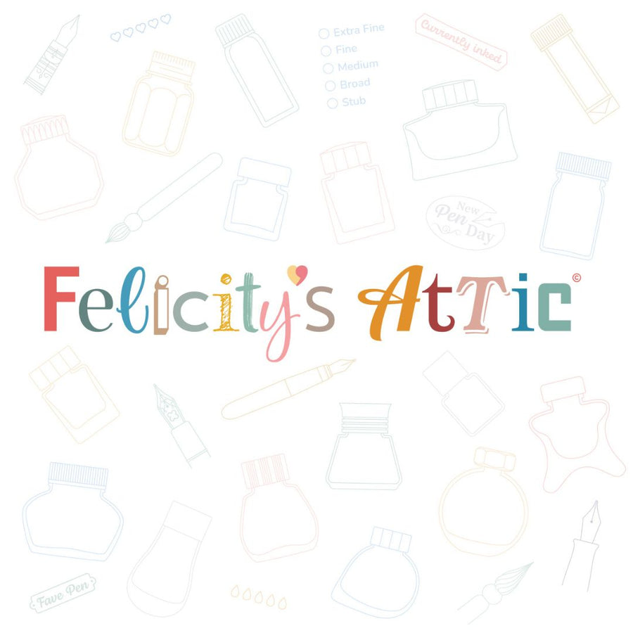 Felicity's Attic Clear Ink Swatch Stamps Brand Logo