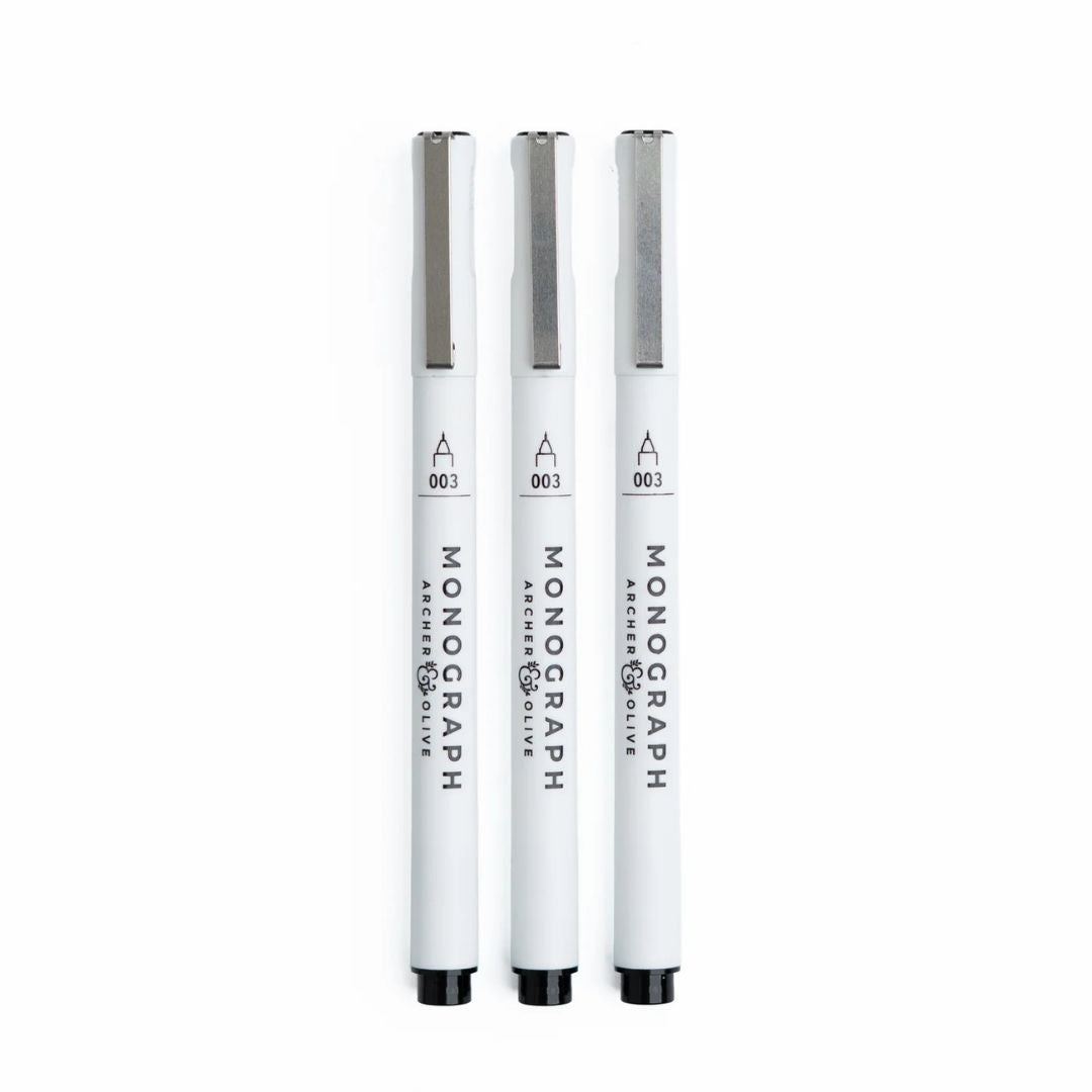 Monograph Black Fineliners Set of 3