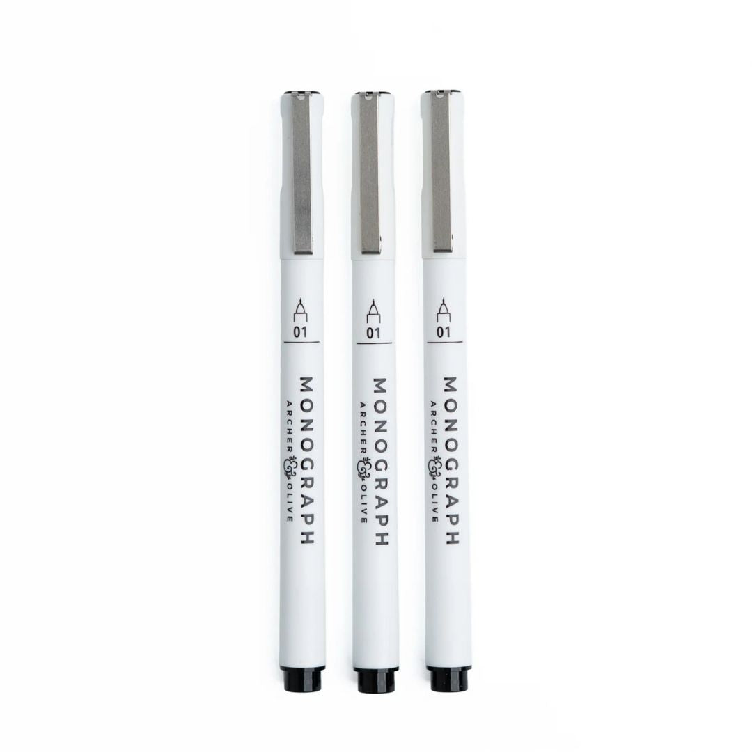 Monograph Black Fineliners Set of 3