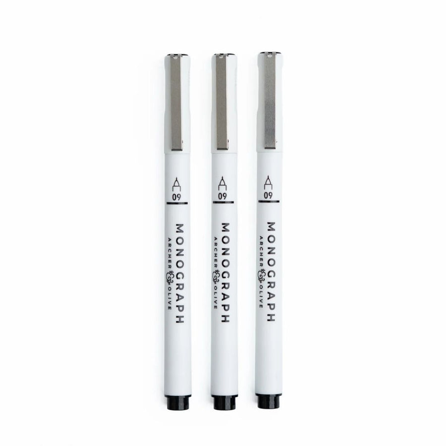Black Fineliners Set of 3 - Archer & Olive