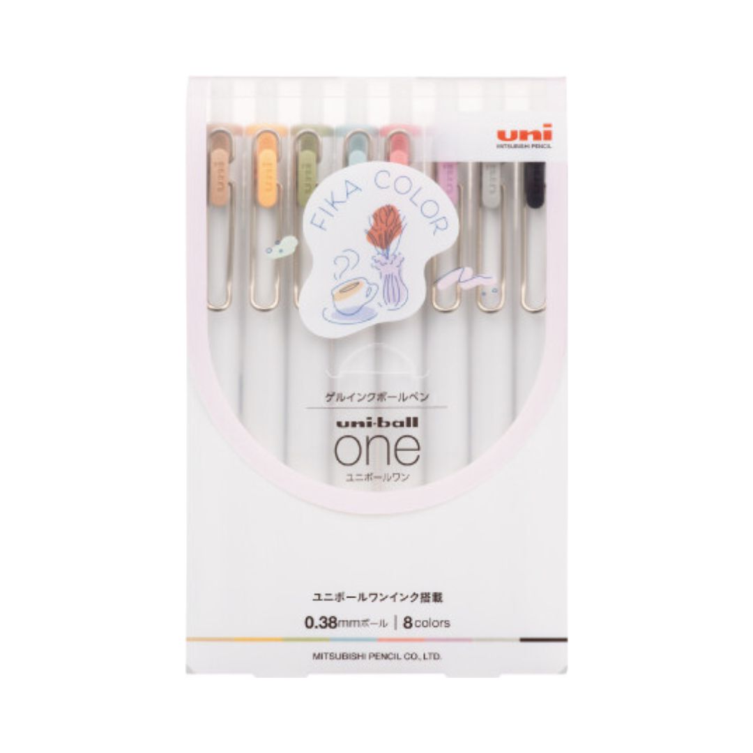 Uni-Ball One 0.38mm Fika 8 Colour Set