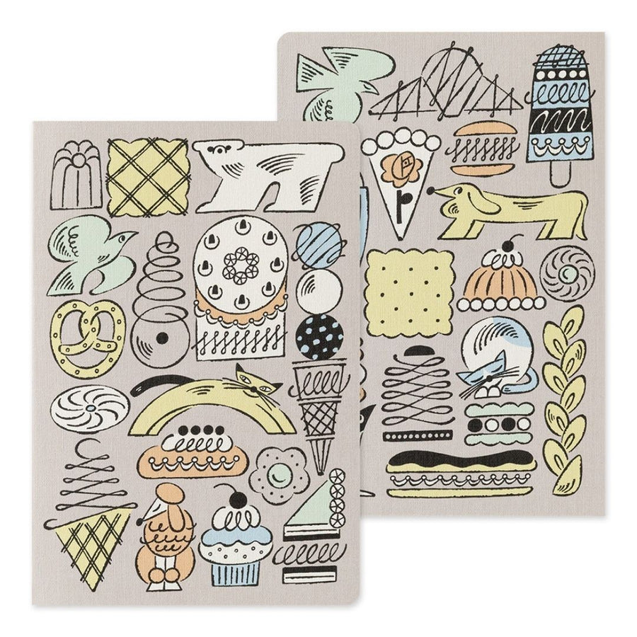 Yuru Log Notebook B6 - Sweets & Animals - Midori