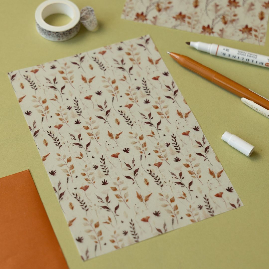 Autumn Leaves Plant Based Vellum Sheet