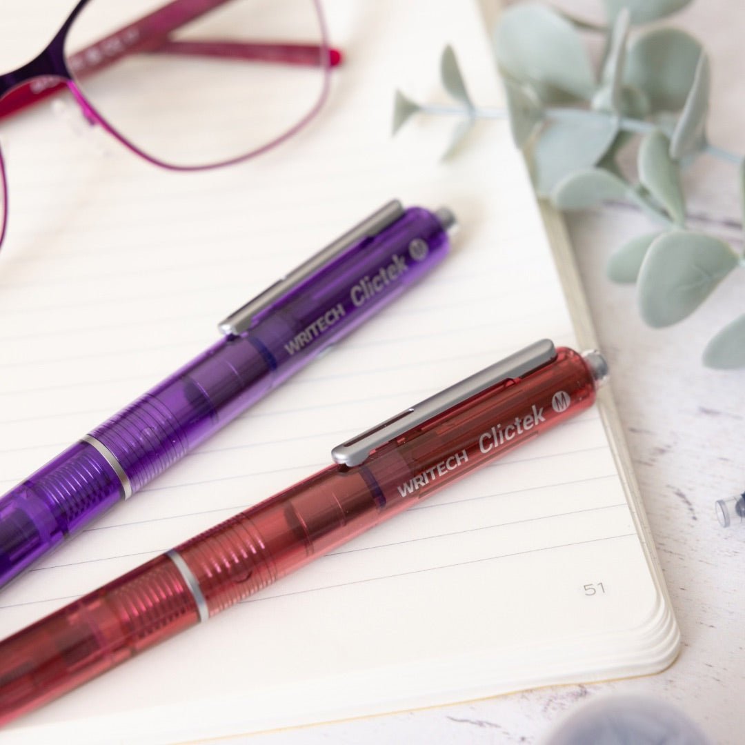 Clictek Retractable Fountain Pens - Writech - Red - Under the Rowan Trees