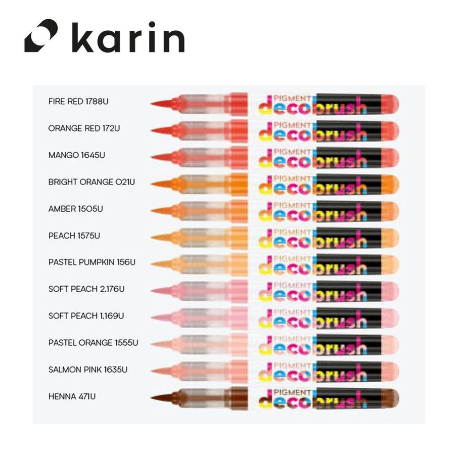 Karin Pigment Decobrush Opaque Brush Markers - Reds Oranges and Pinks - Under the Rowan Trees