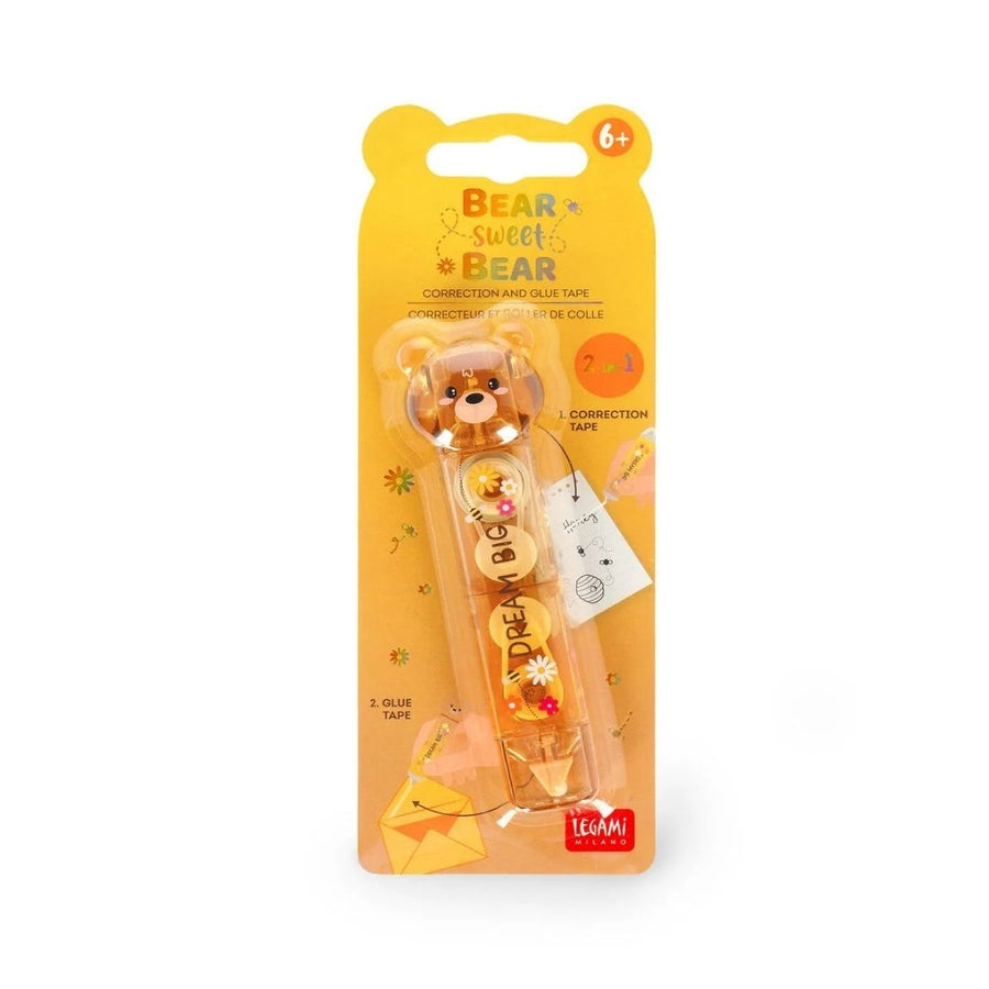 2-in-1 Correction Tape and Glue - Teddy Bear