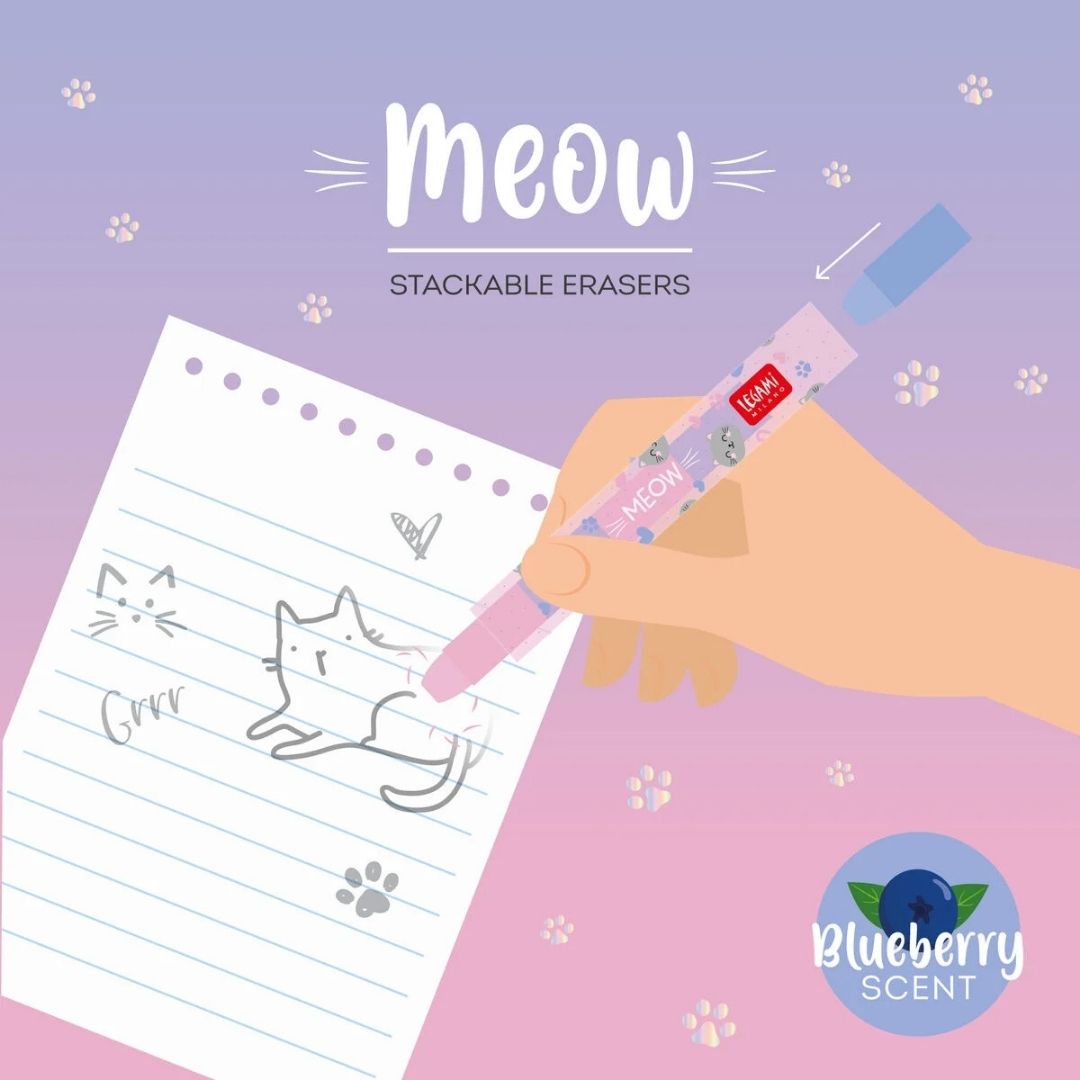 Legami Stackable Erasers - Meow