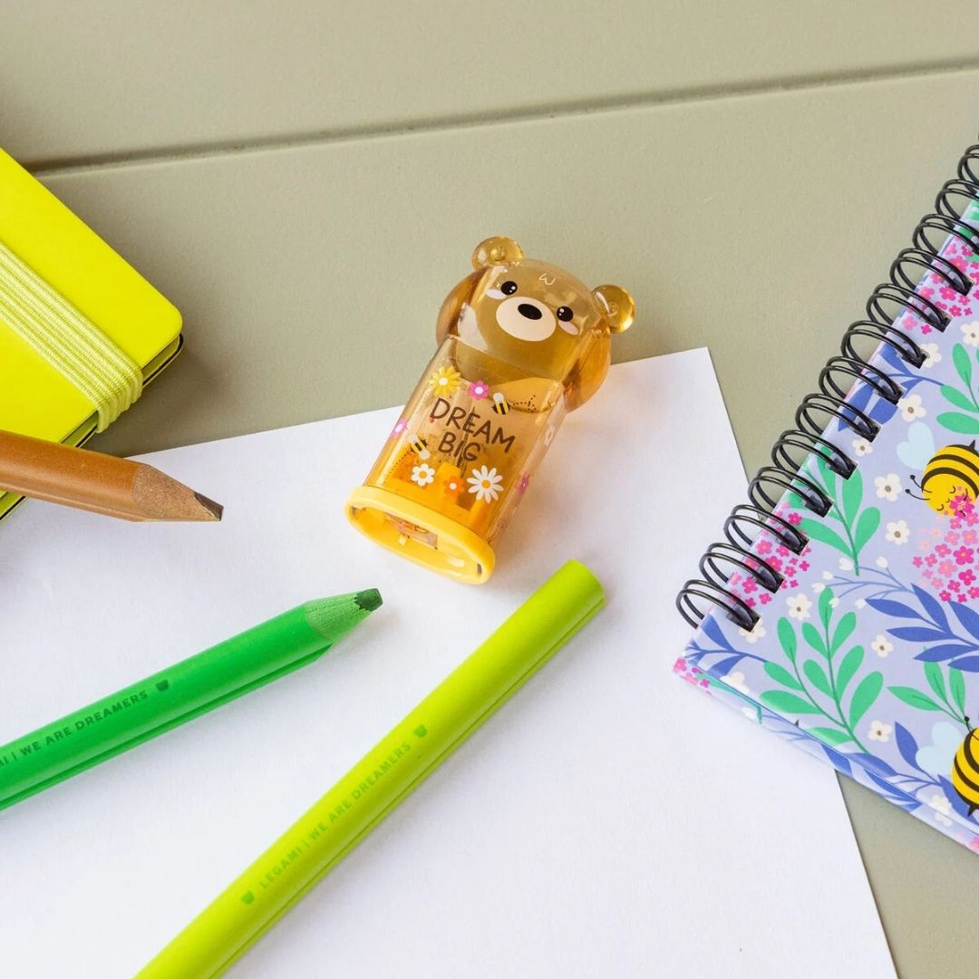 Pencil Sharpener With Container - Teddy Bear