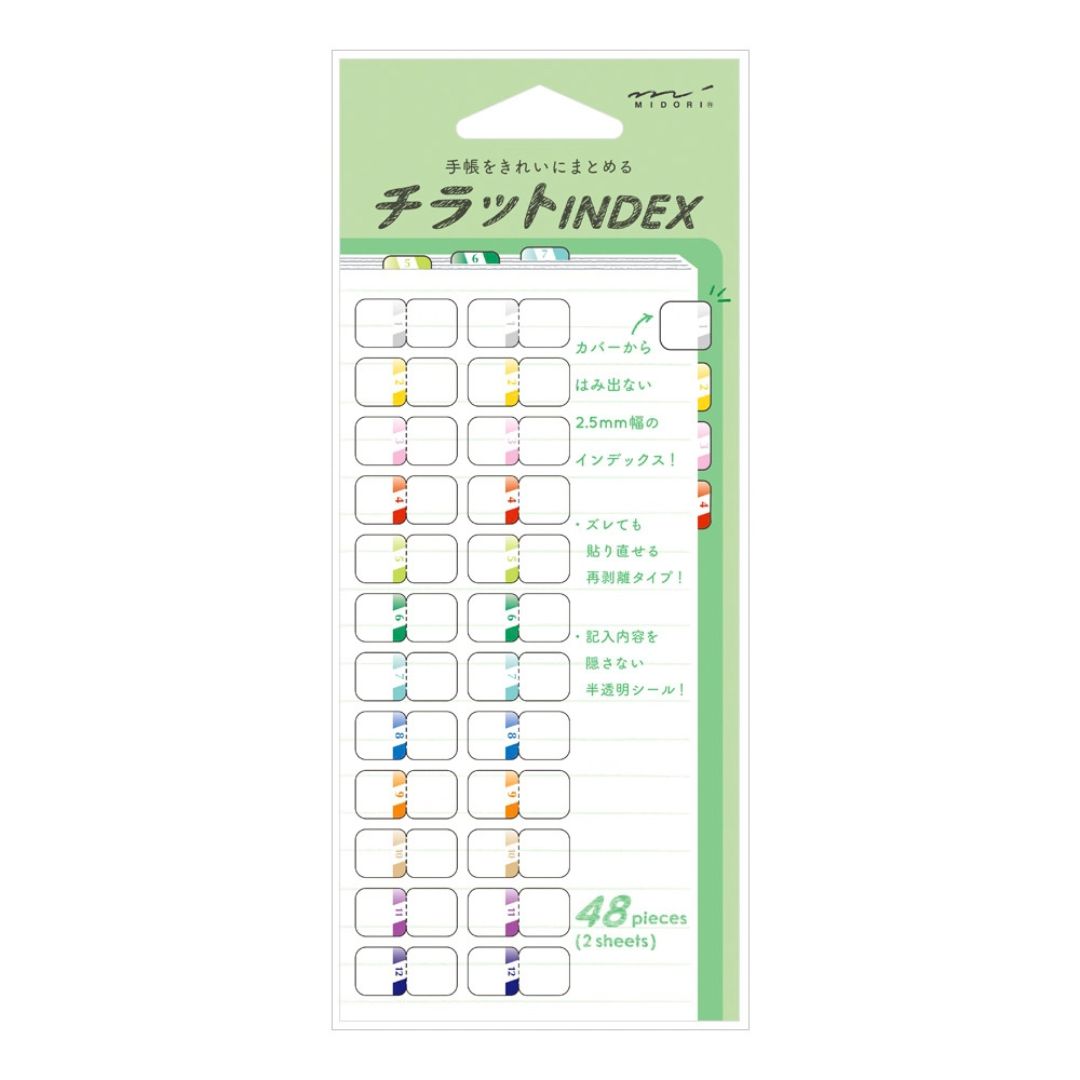 Midori Index Labels Chiratto Number Colour