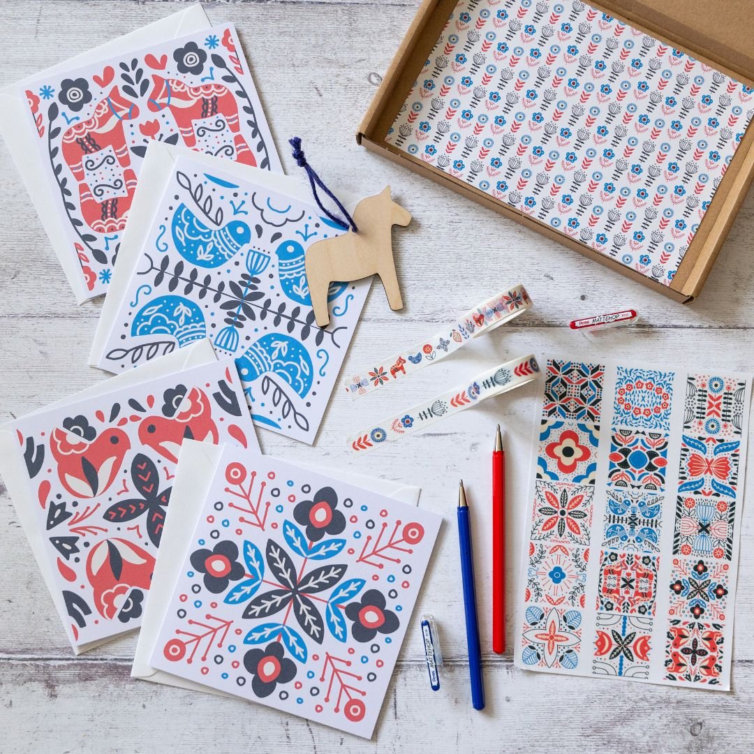 Scandi themed Stationery Gift Box Flatlay