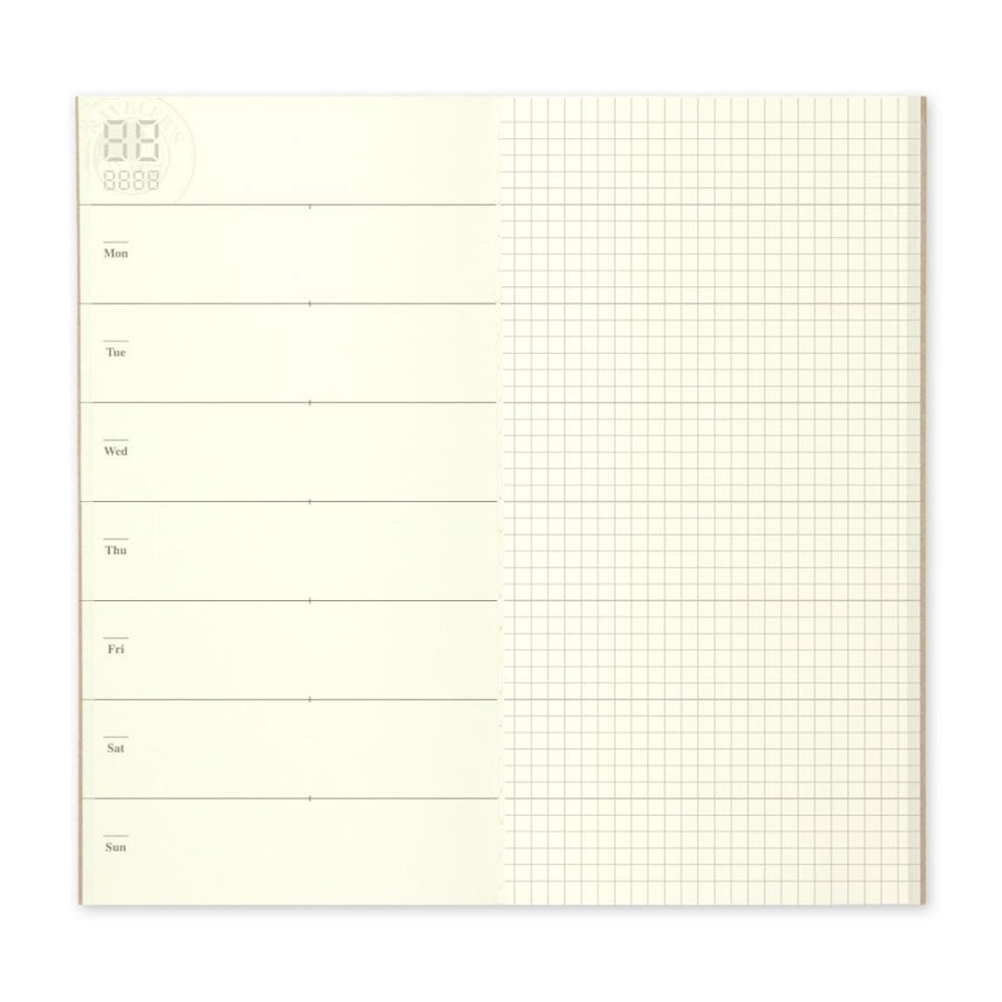 TRAVELER's notebook Standard Refills 019 Free Diary Weekly + Grid - TRAVELER'S COMPANY
