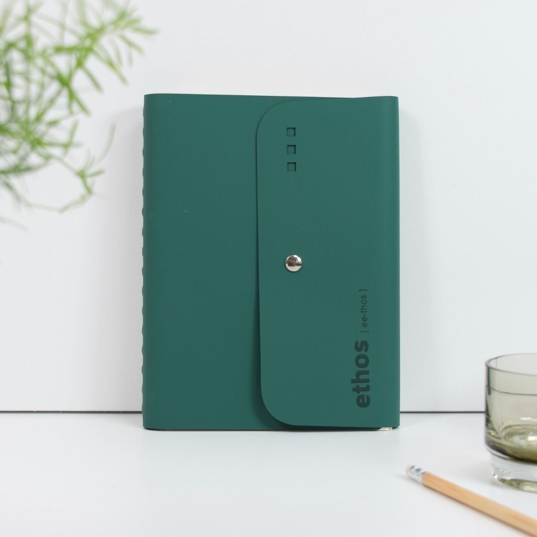 A5 Wire - Bound Folio Recycled Leather - Emerald Green - Vent for Change