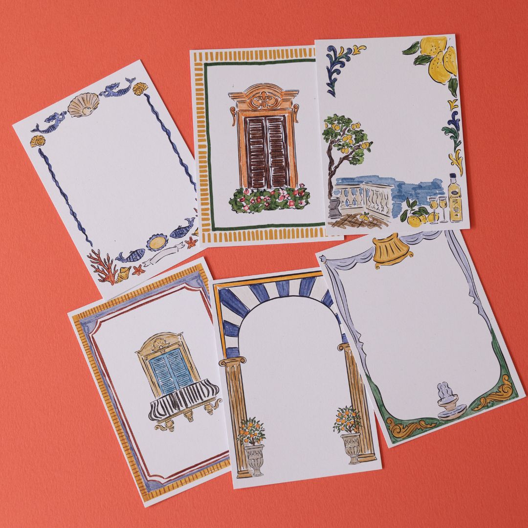 A6 Postcards Italian Summer - Set of 6 - Under the Rowan Trees