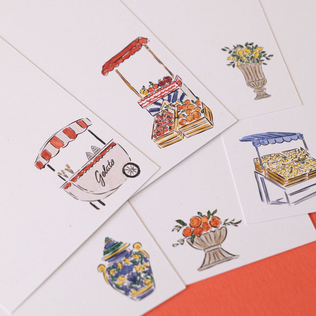 A6 Postcards Italian Summer - Set of 6 - Under the Rowan Trees