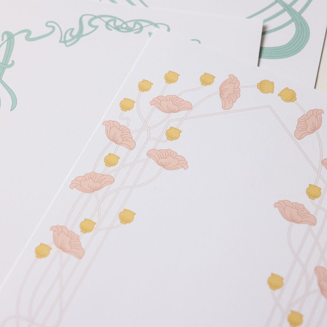 Art Nouveau Paper Set-Scrapbooking Papers-Under the Rowan Trees-