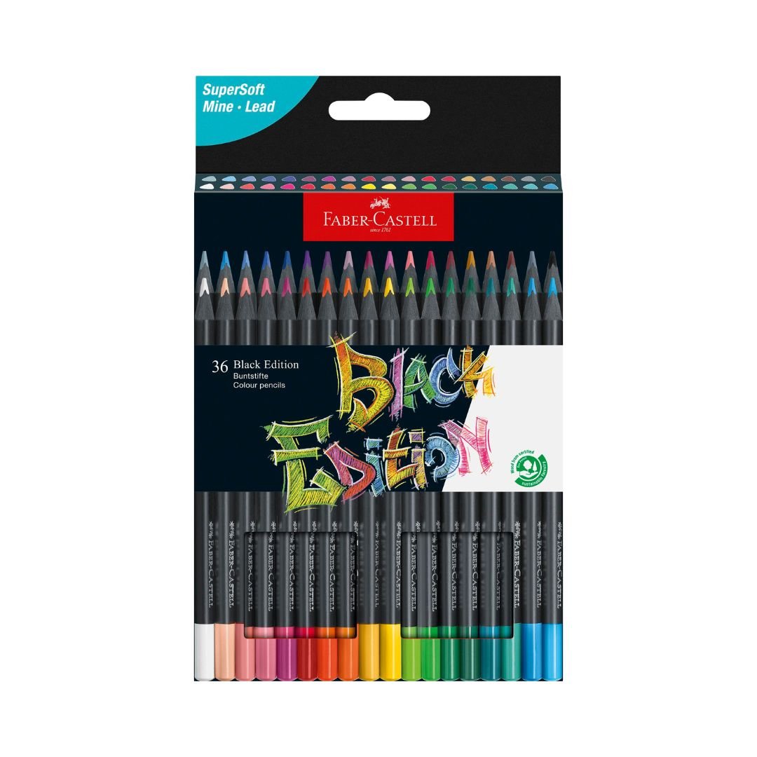Black Edition 36 Colour Pencils Faber-Castell-Coloured Pencils-Faber-Castell-