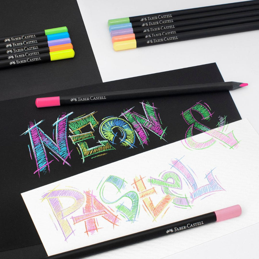 Neon & Pastel Colour Pencils Black Edition Faber-Castell-Coloured Pencils-Faber-Castell-