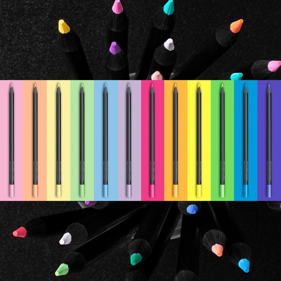 Neon & Pastel Colour Pencils Black Edition Faber-Castell-Coloured Pencils-Faber-Castell-