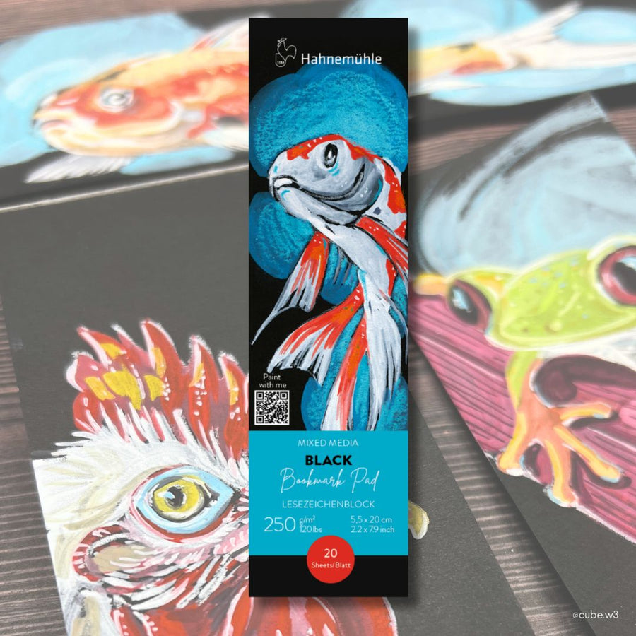 Black Watercolour Paper Bookmark Pad - Hahnemüehle