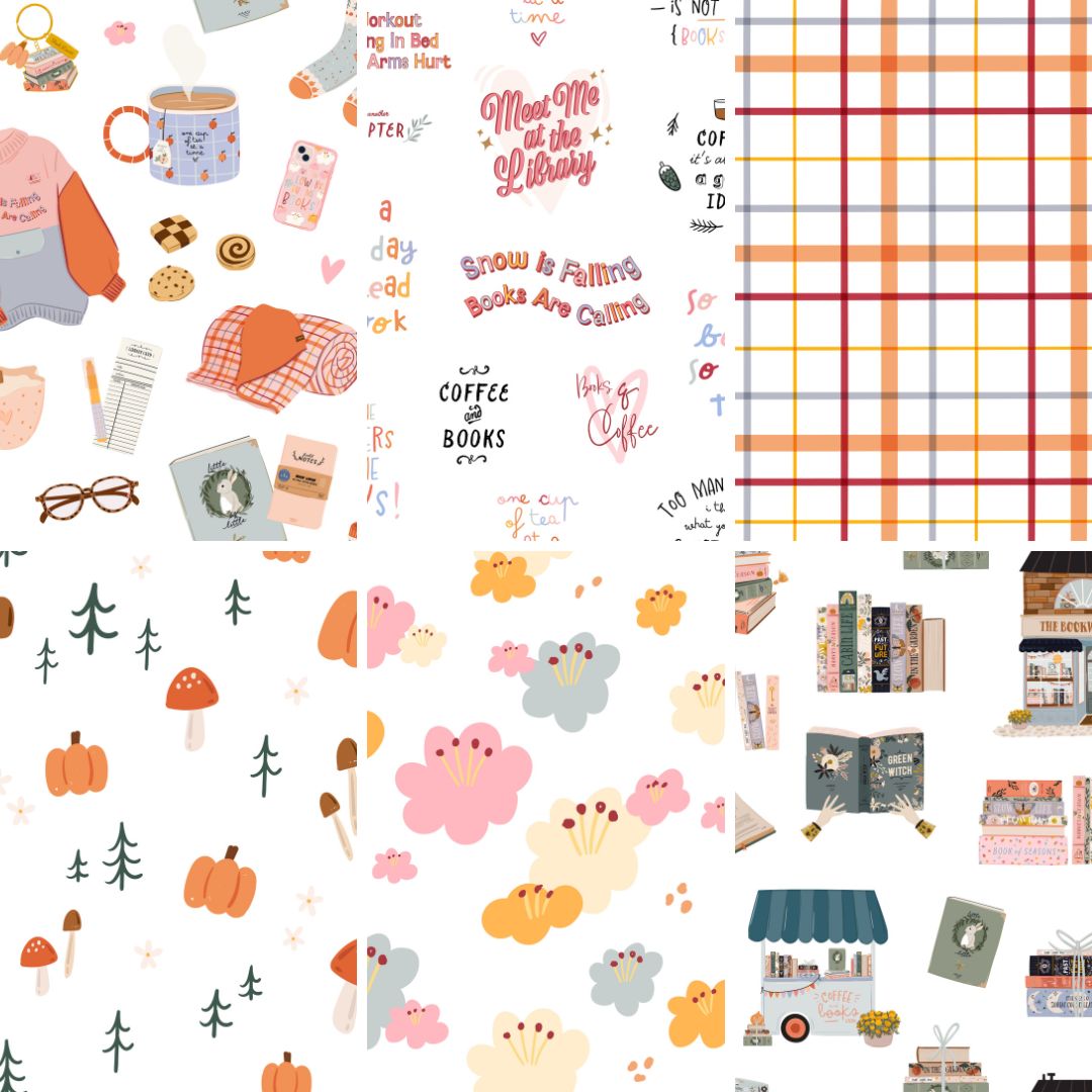 Book Lover Digital Scrapbook Papers-Digital Downloads-Under the Rowan Trees-