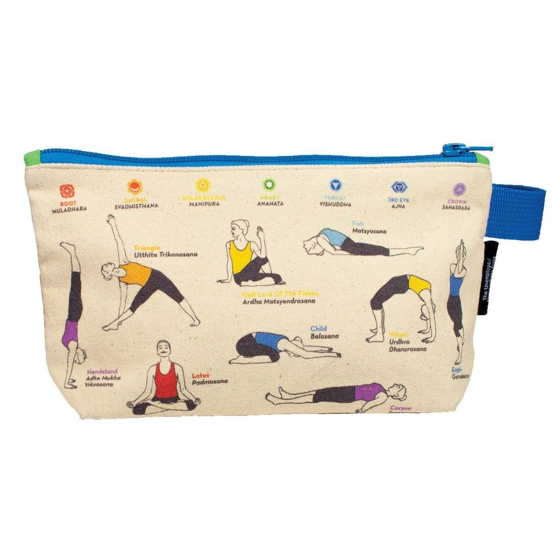 Canvas Pencil Case - The Unemployed Philosophers Guild-Yoga Poses Back