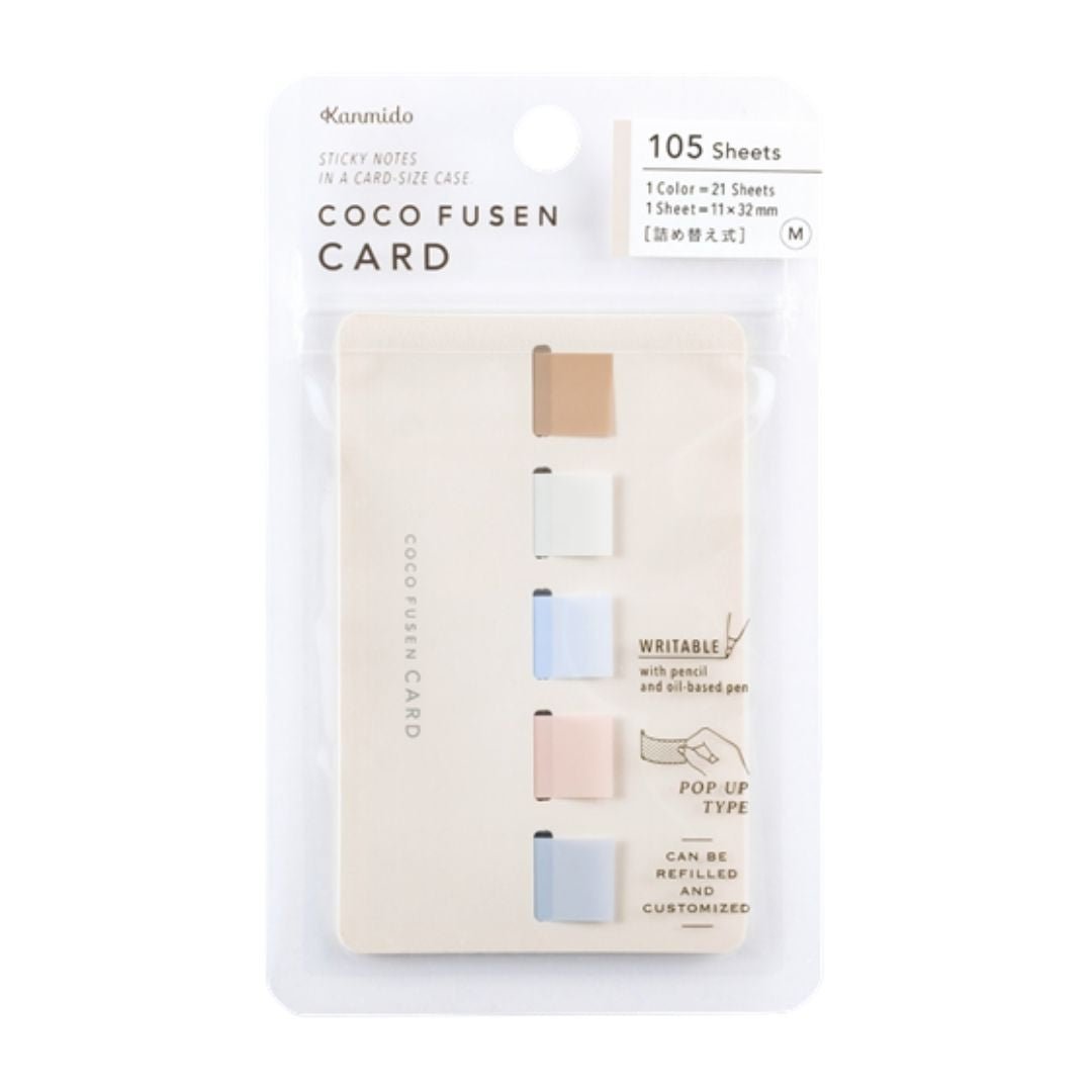 Card Sticky Note Dispenser Coco Fusen - Dried Flowers M - Kanmido