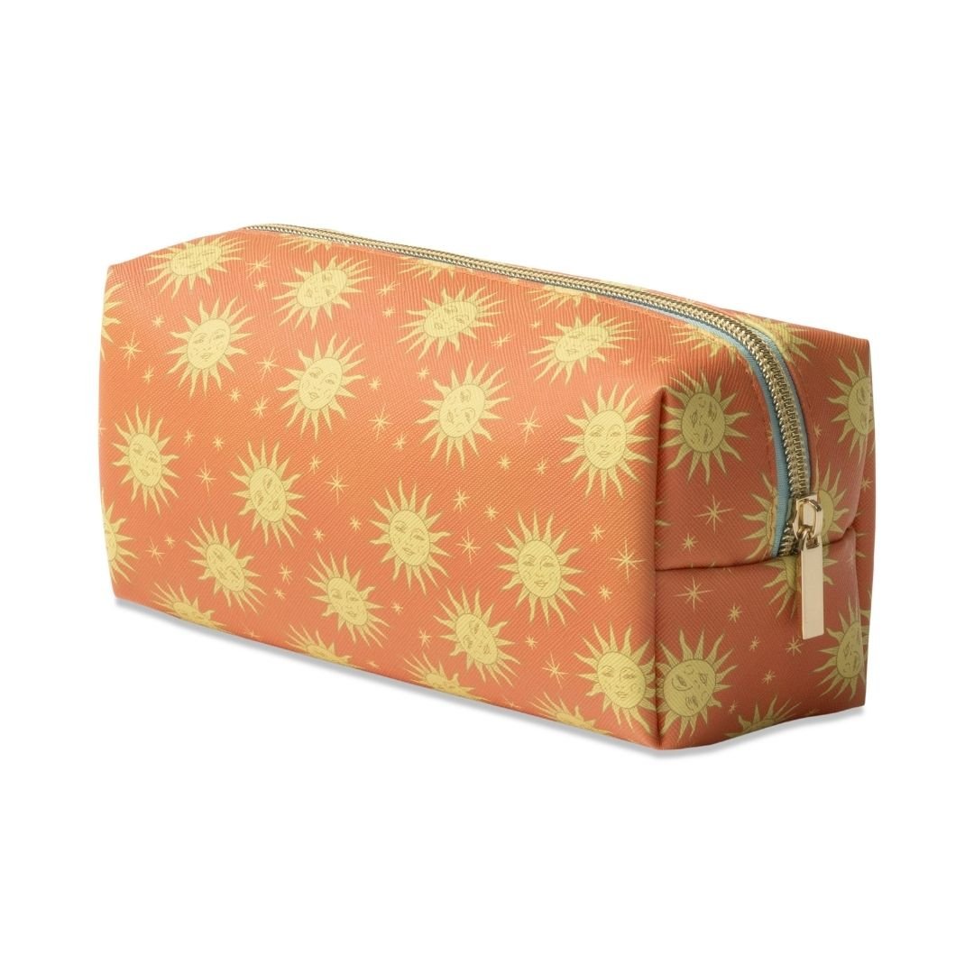 Celestial Pencil Pouch - Vegan Leather - Terracotta Sun - Designworks Collective