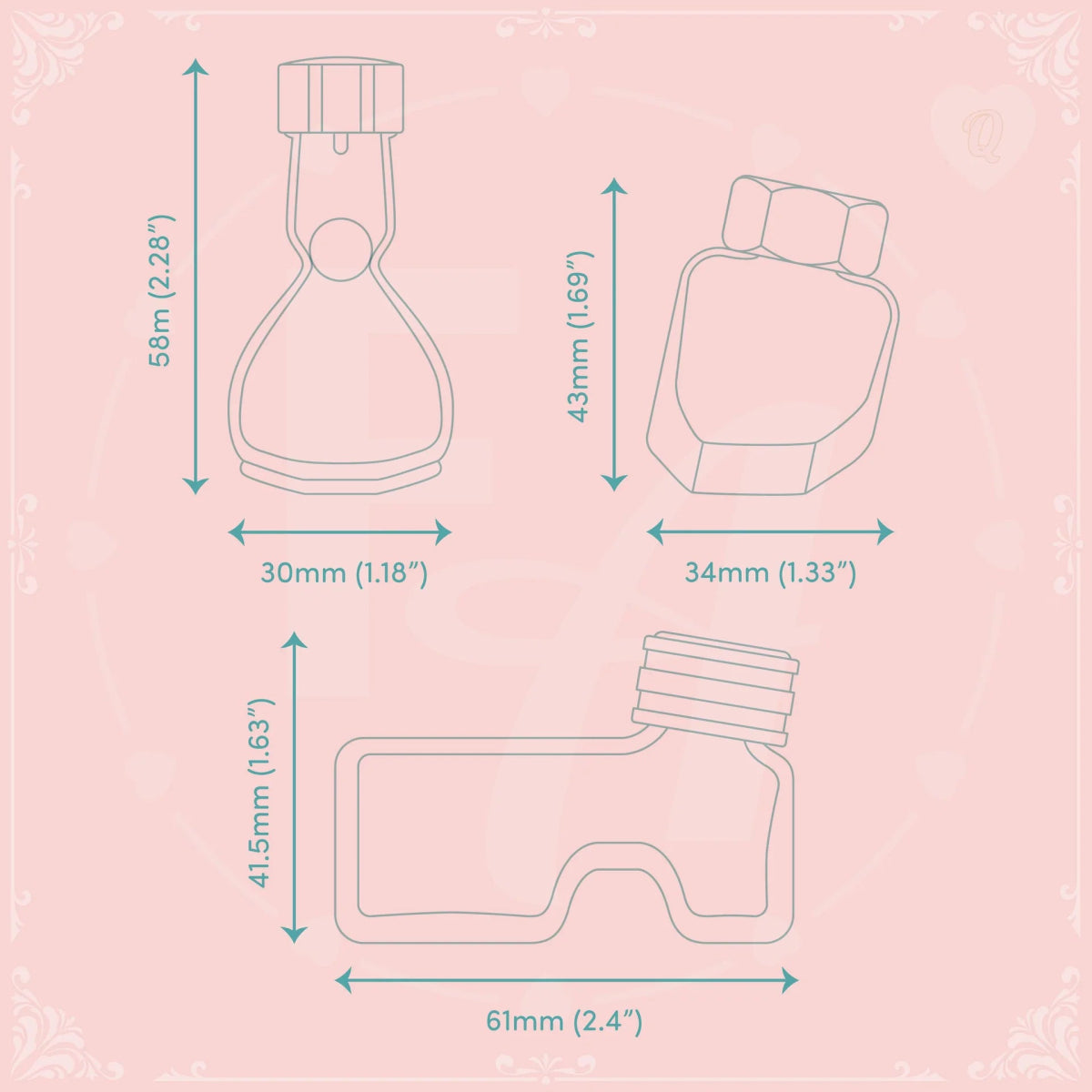 Clear Ink Bottle Stamps - Set Q - Felicity's Attic
