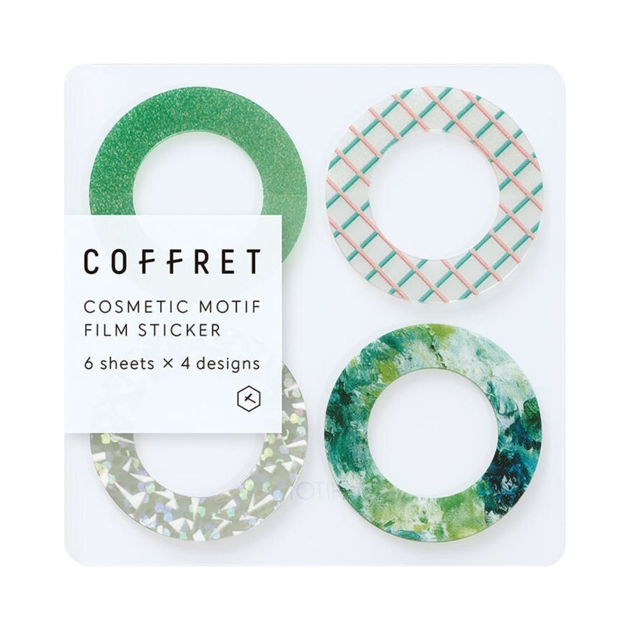 Coffret Ring Clear PET Planner Stickers - Peacock Green - King Jim