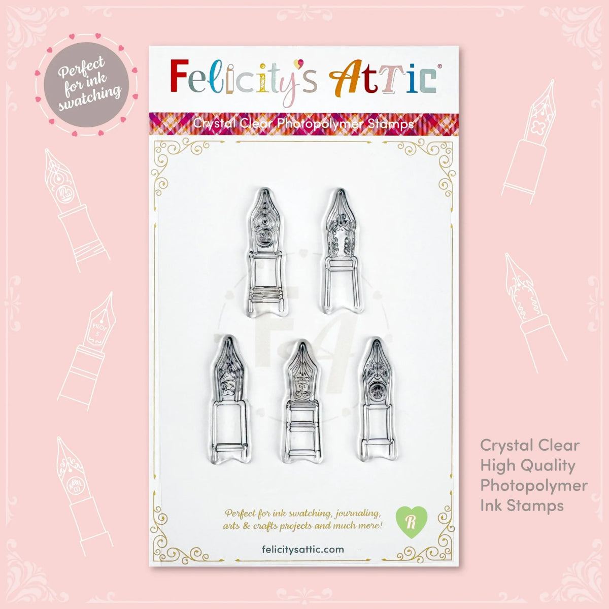 Detailed Fountain Pen Nib Stamps - Set R - Felicity's Attic