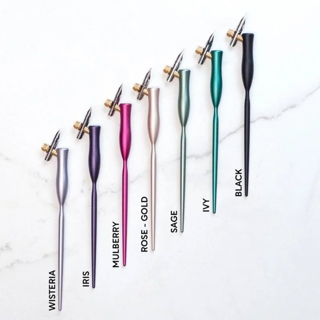 Flourish Oblique Calligraphy Dip Pen-Pens-Tom's Studio-Black