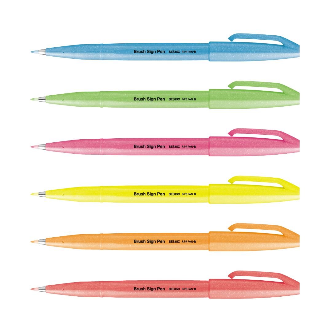 Fluorescent Pentel Brush Sign Pens - Fluorescent Light Green - Under the Rowan Trees