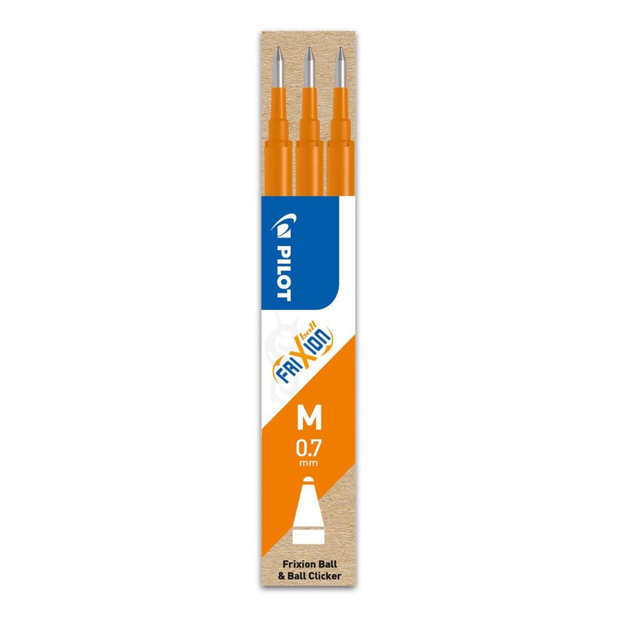 Frixion Ball Refills 0.7mm - 3 Pack - Orange - Pilot