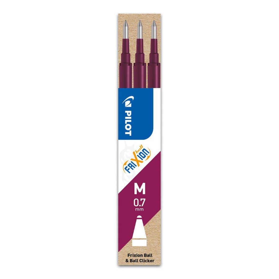 Frixion Ball Refills 0.7mm - 3 Pack - Wine Red - Pilot