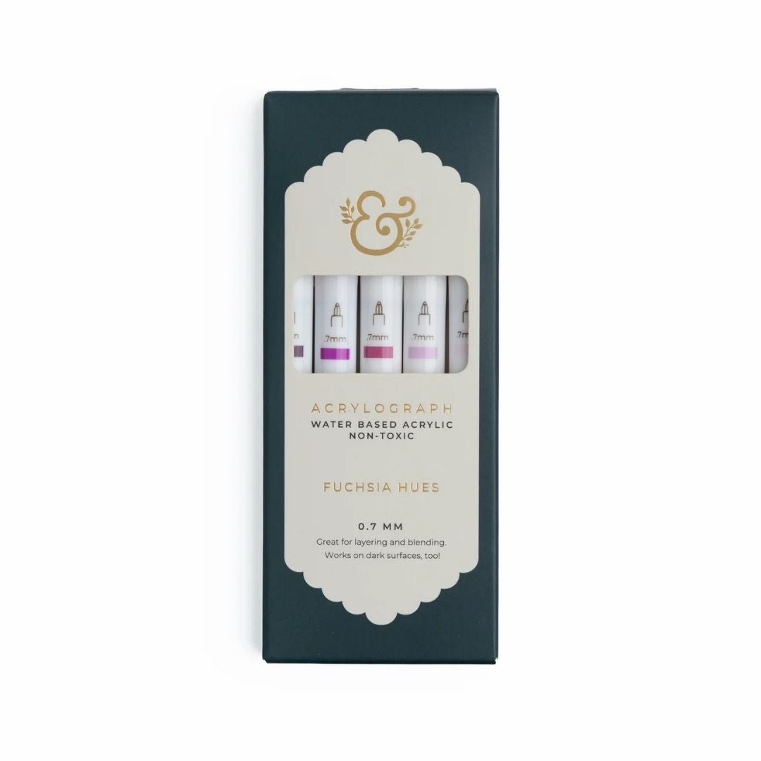 Fuchsia Hues Acrylograph Pens - Set of 5 - Archer & Olive