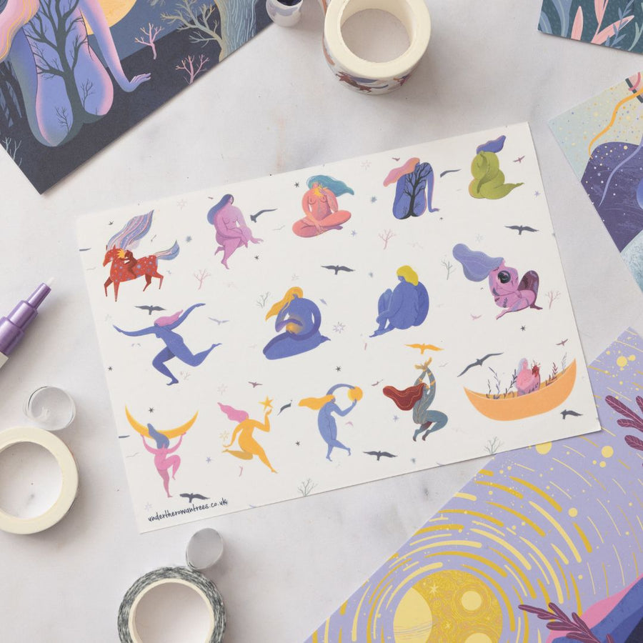 Great Goddess Sticker Sheets - Women - Under the Rowan Trees
