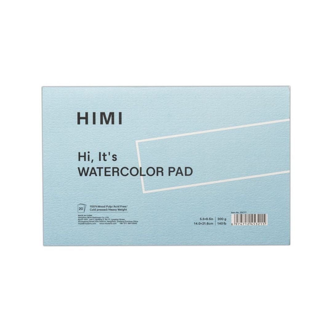 Himi A5 Watercolour Paper Pad 20 Sheets - Blue - Himi