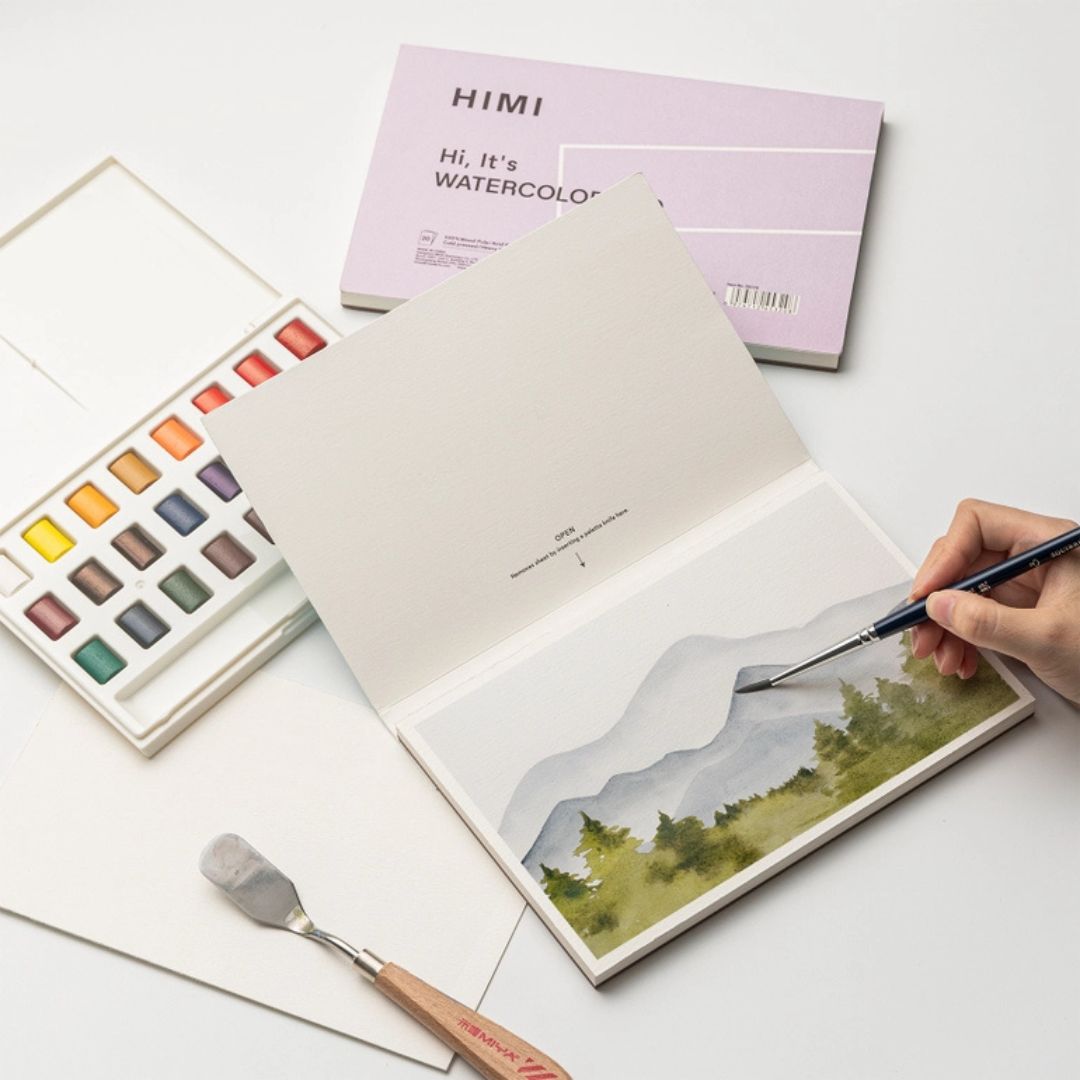 Himi A5 Watercolour Paper Pad 20 Sheets - Blue - Himi