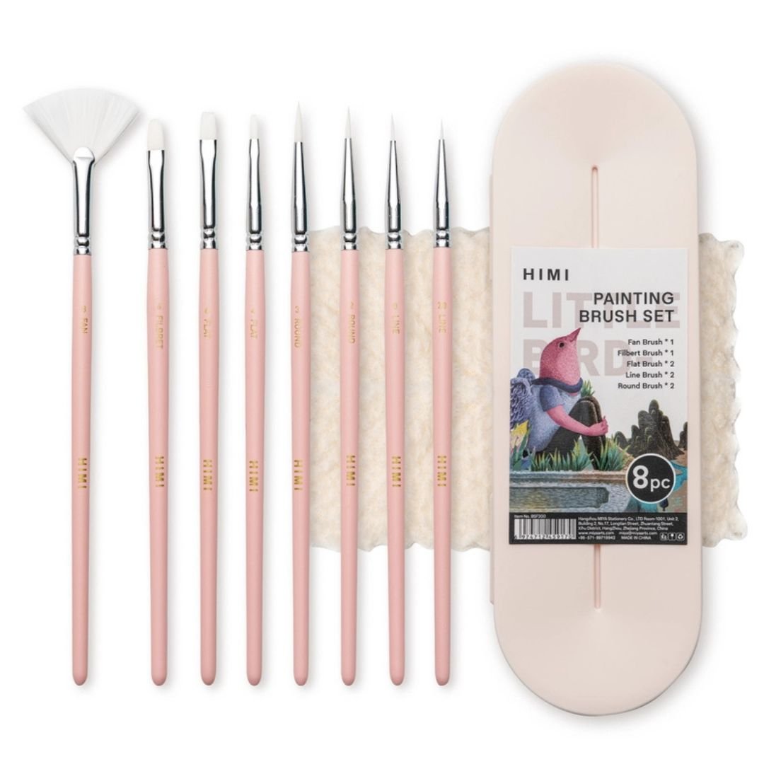 Himi Paintbrush Set of 8 - Light Pink - Himi
