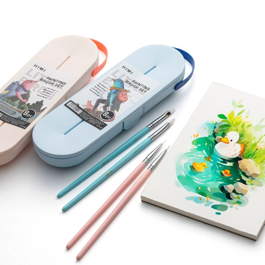 Himi Paintbrush Set of 8 - Light Pink - Himi