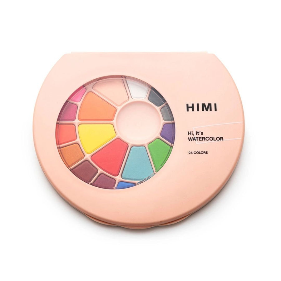 Himi Solid Watercolour Set of 24 + Brush - Peach - Himi