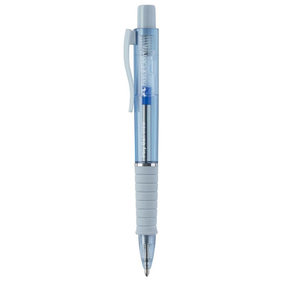 Ice Blue Poly Ball View Ballpoint Pen - Faber - Castell, Blue Ink - Faber - Castell