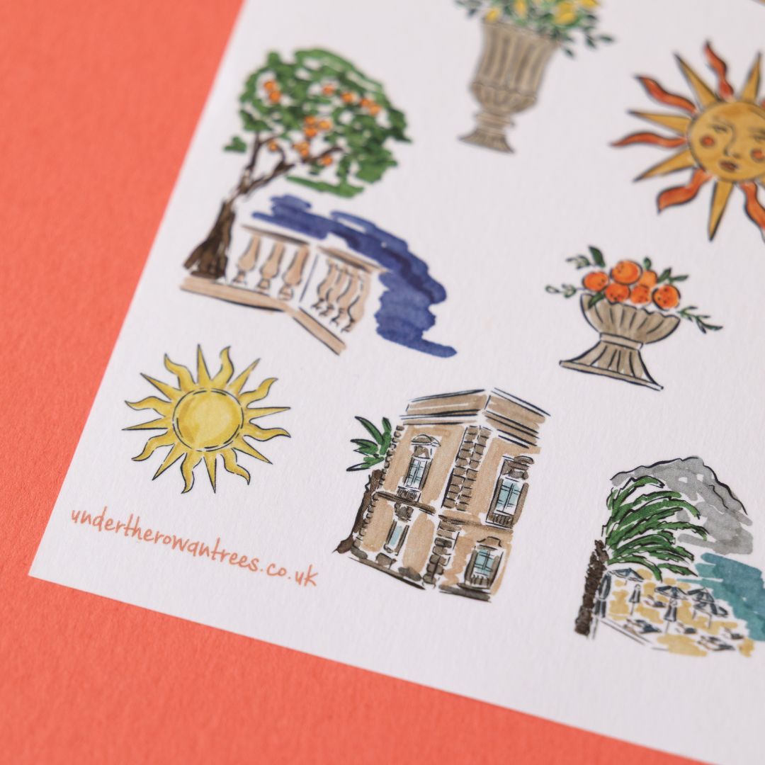 Italian Summer Washi Sticker Sheets - Food - Under the Rowan Trees