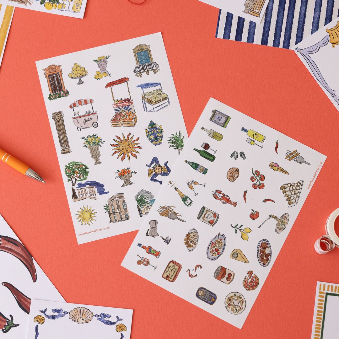Italian Summer Washi Sticker Sheets - Scenery - Under the Rowan Trees