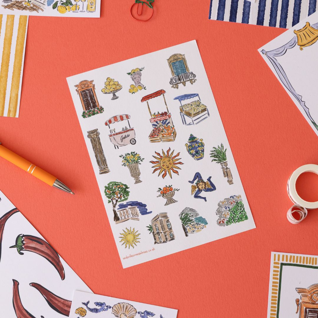 Italian Summer Washi Sticker Sheets - Scenery - Under the Rowan Trees
