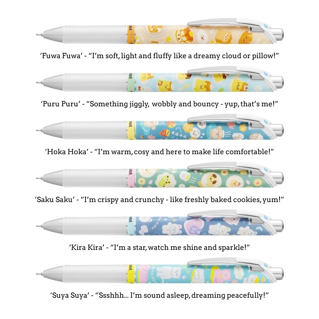 Japanese Onomatopoeia Kawaii Edition Energel 0.5 Rollerball - Fuwa Fuwa - Pentel