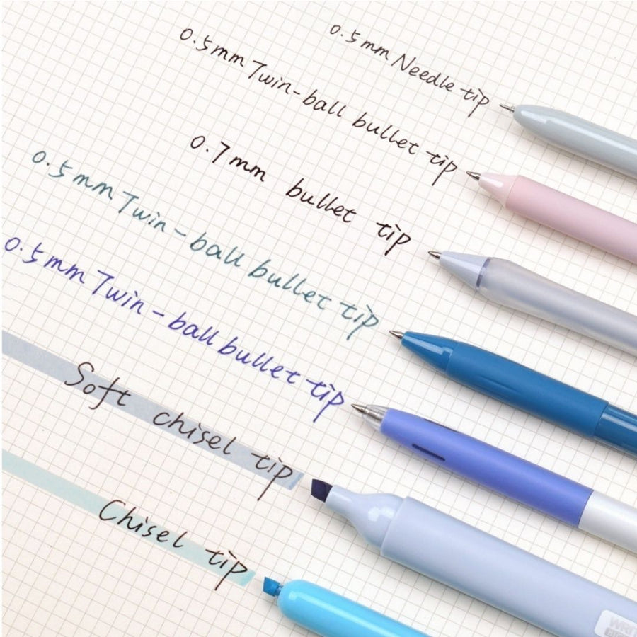 Journal Pen Set Blues 7pcs-Pens-Writech-
