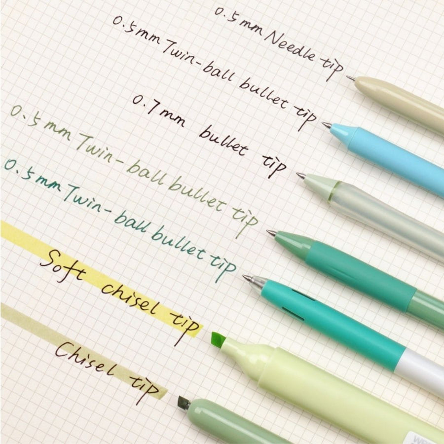 Journal Pen Set Greens 7pcs-Pens-Writech-