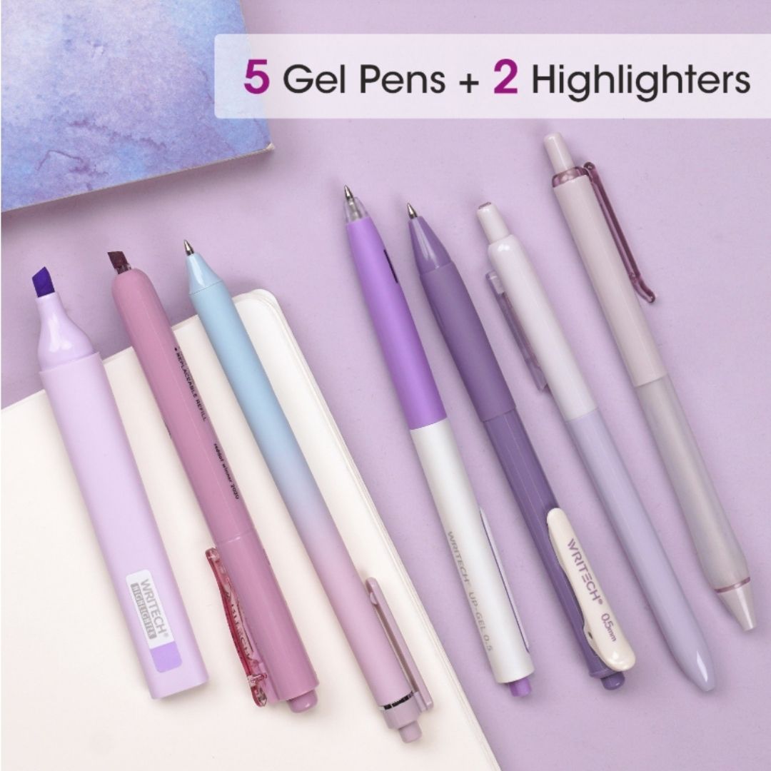 Journal Pen Set Purples 7pcs-Pens-Writech-